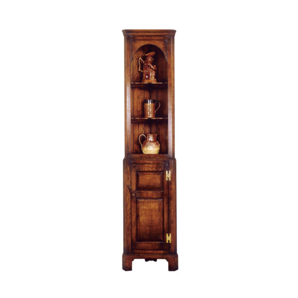 Miniature oak corner cupboard