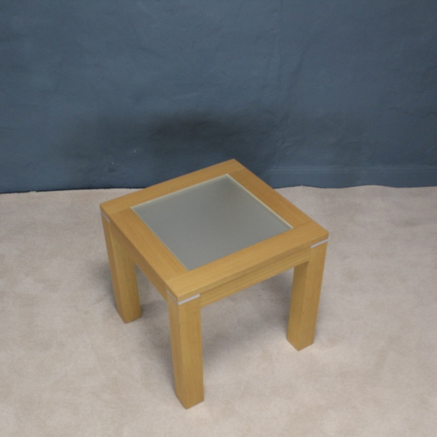Square Light Oak Lamp & Coffee Table - Image 3