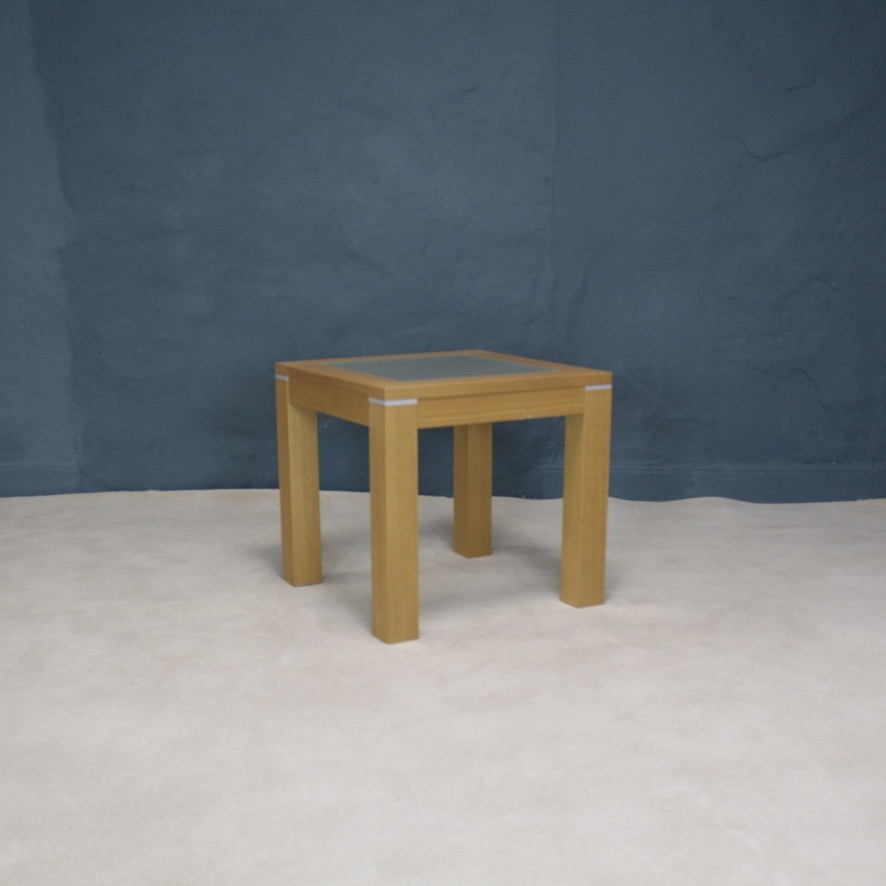 Square Light Oak Lamp & Coffee Table