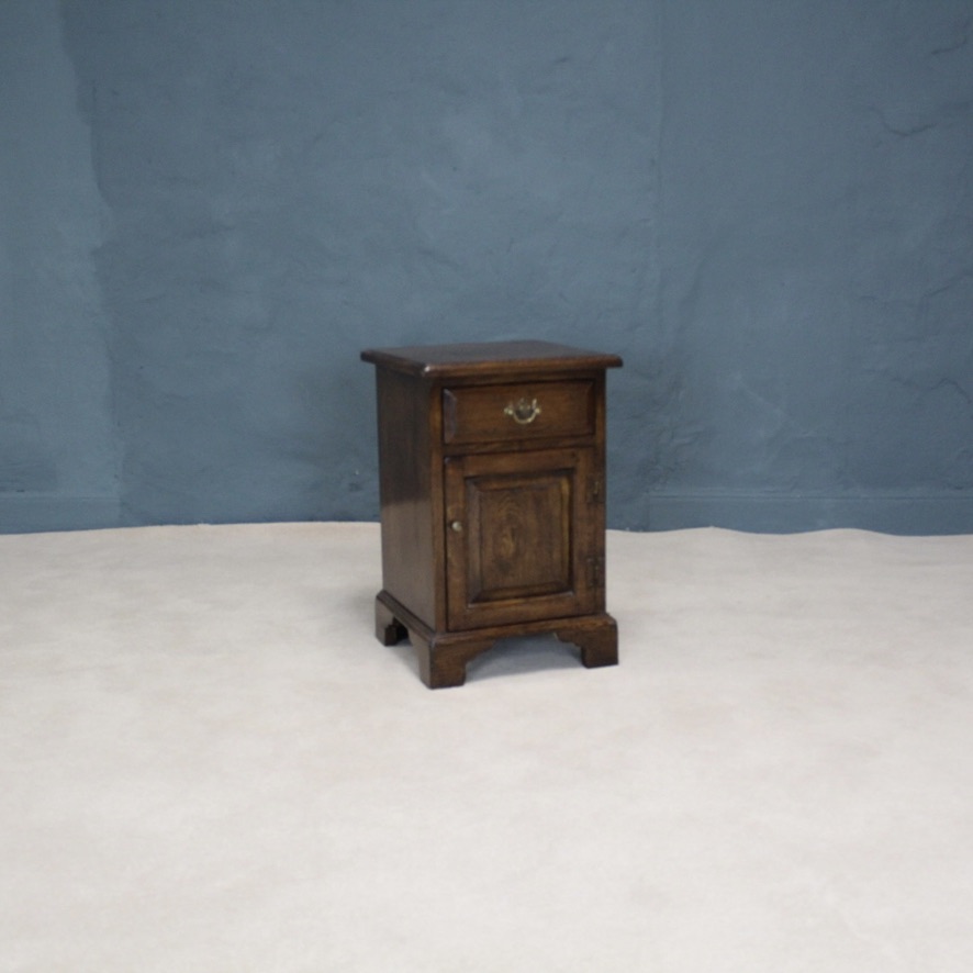 Solid Dark Oak Bedside Cabinet