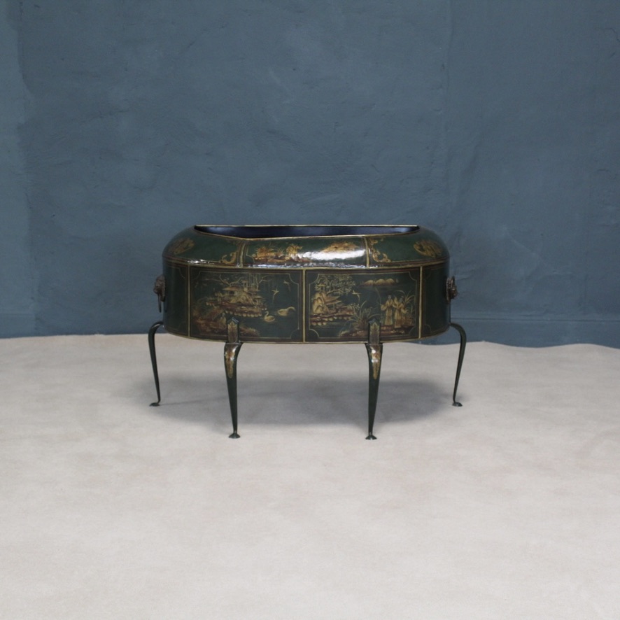 Regency Style Oriental Inspired Tin Planter