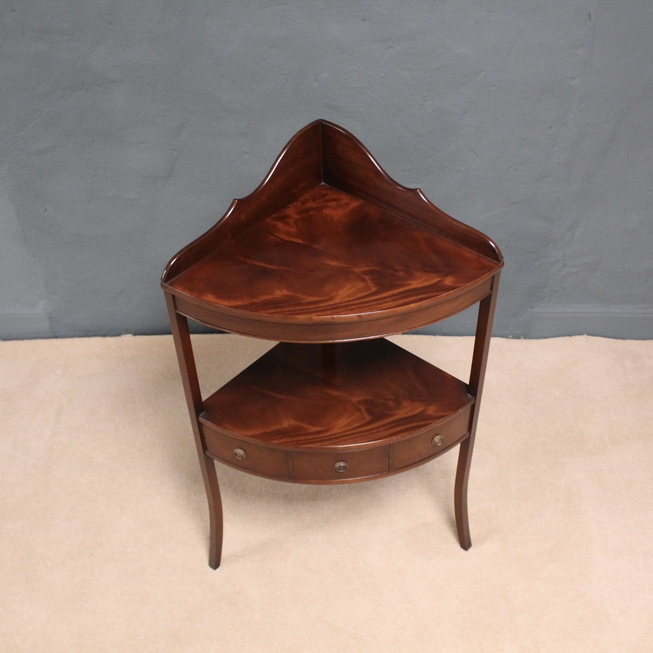 Mahogany Corner Stand With Drawer - Image 2