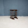 Nest of 3 Walnut & Leather Side Tables