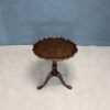 Round Inlaid Oak Pedestal Side Tea Table