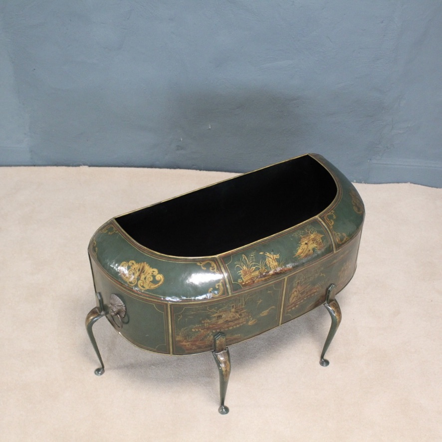 Regency Style Oriental Inspired Tin Planter - Image 3