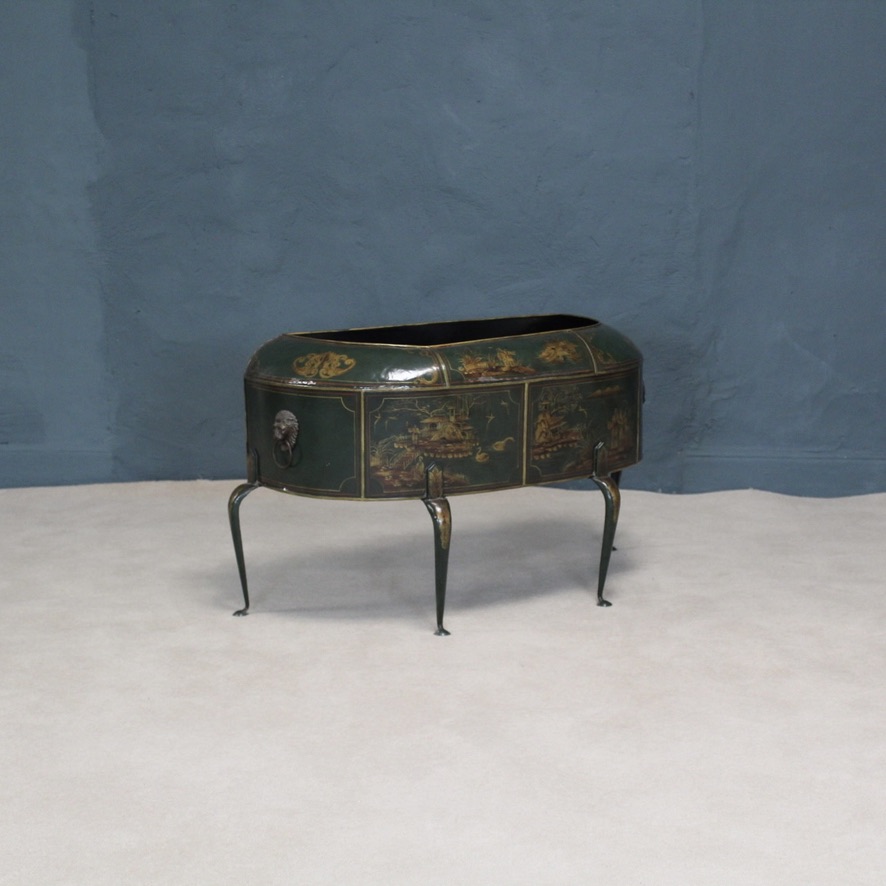 Regency Style Oriental Inspired Tin Planter - Image 2