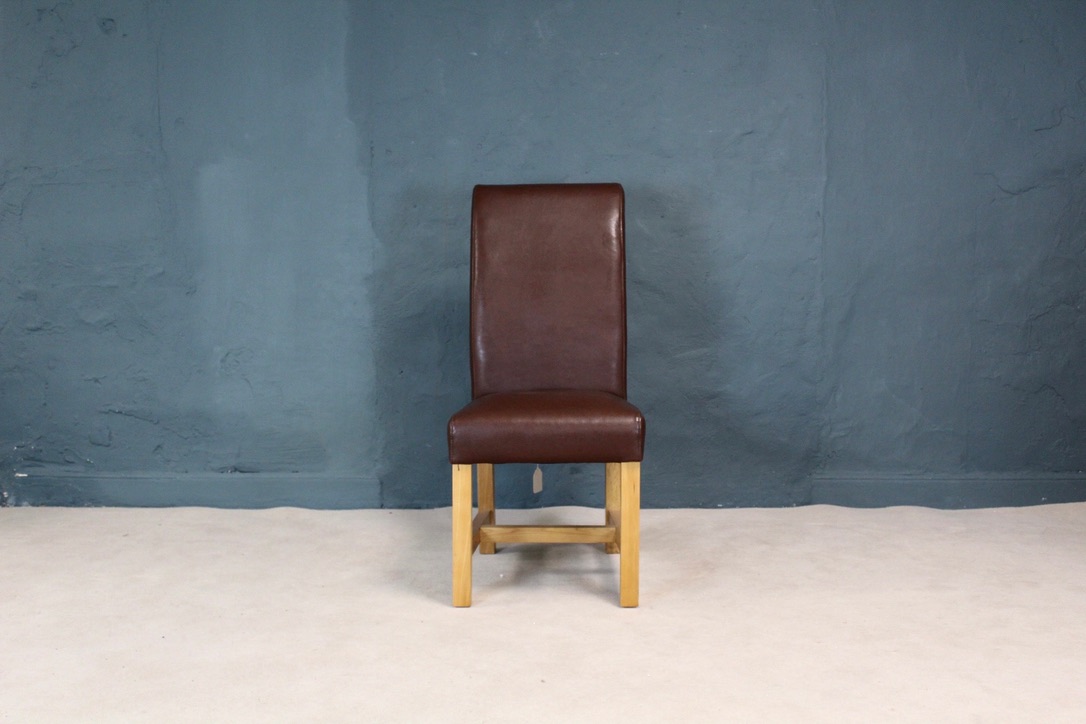 Roll Back Faux Leather Dining Chair - Image 2