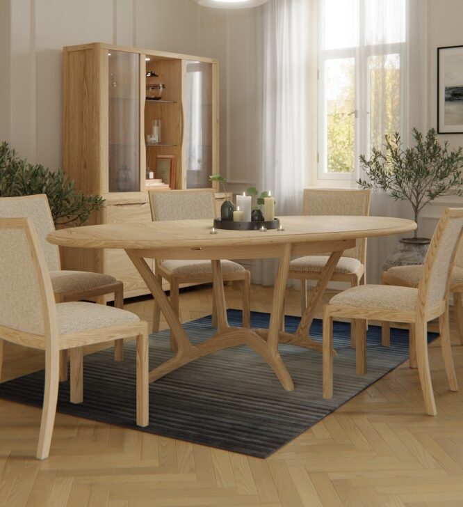 Stockholm Oval Extending Dining Table
