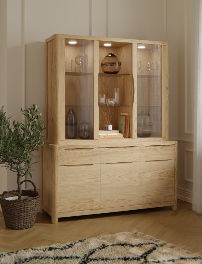 Stockholm 3 Door 3 Drawer Display Sideboard