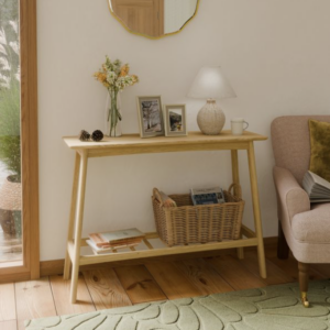 light oak console table