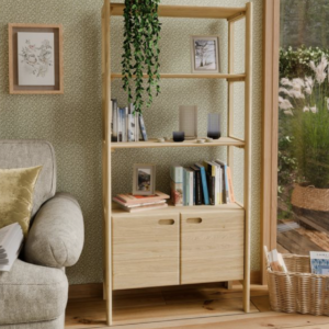 oak bookcase with modular system