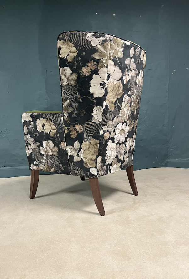 Floral wing chair