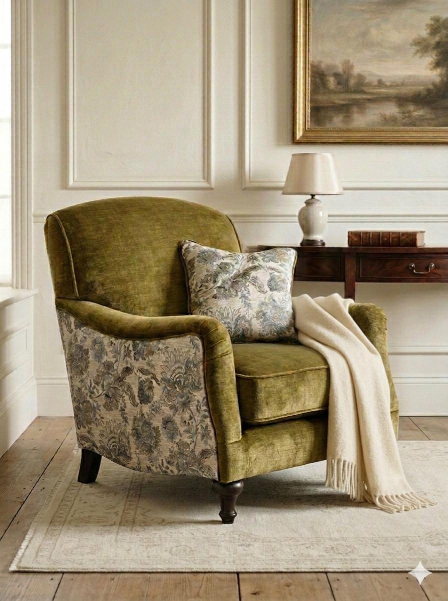 Floral and plain chair