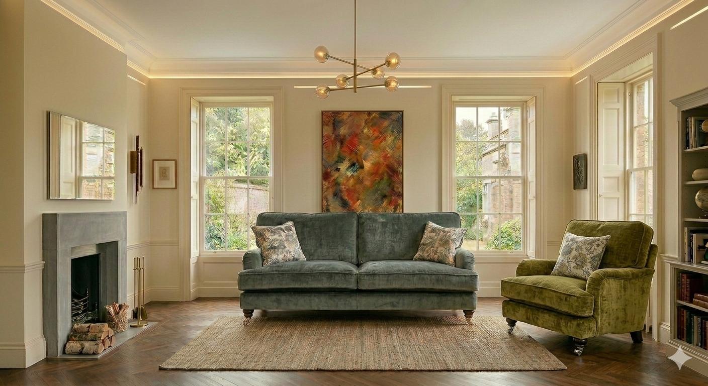 2 seater sofa and chair