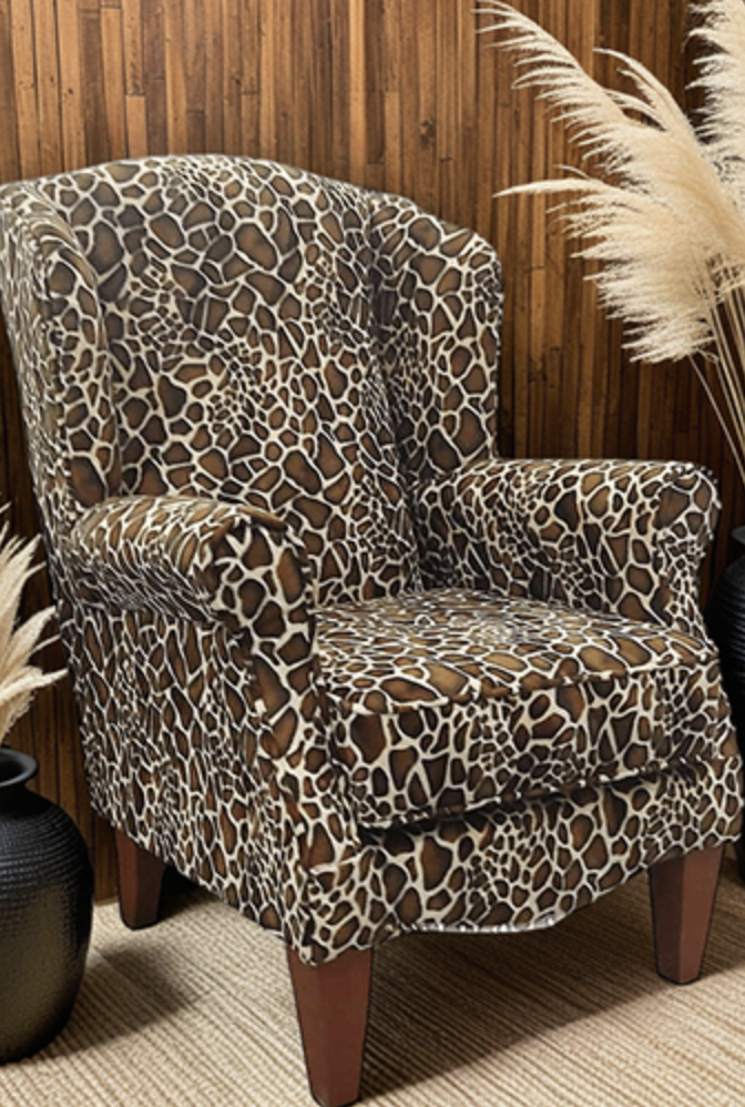 Wing Chair in lepord print