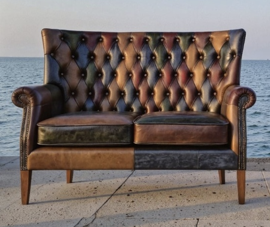 leather patchwork sofa